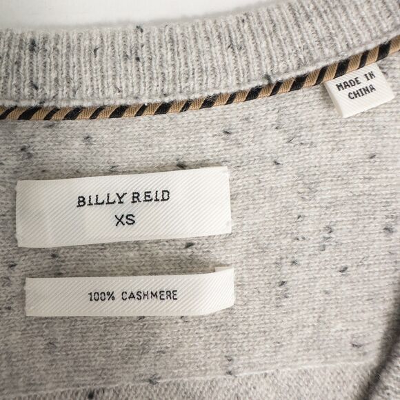 Billy Reid Donegal Heathered Cashmere V Neck Sweater Womens XS Oversized Preppy - Picture 3 of 16